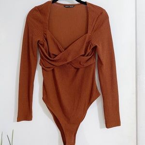 SHEIN Wrap Ruched Bodysuit - Size M